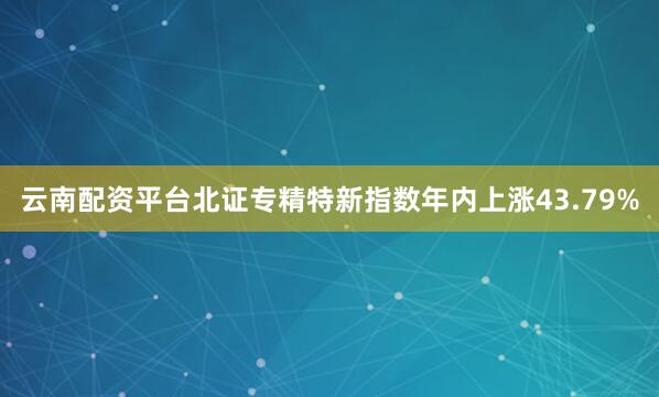 云南配资平台北证专精特新指数年内上涨43.79%
